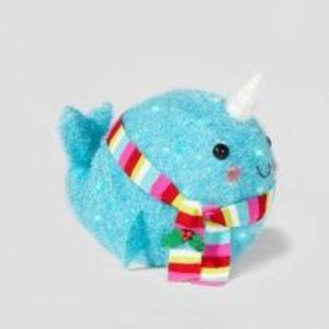 Lit Tinsel Narwhal Indoor/Outdoor Christmas Decor